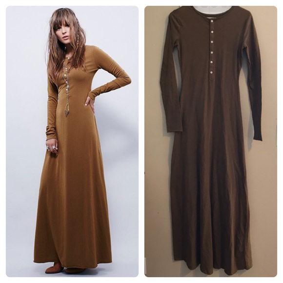 Free People El Topo Henley Dress Maxi 